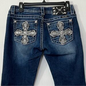 Miss Me Signature Bootcut Sequin Cross Jeans Bling Y2K